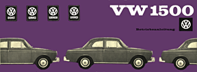 Instruction Book Cover - VW Type 3 - 1962