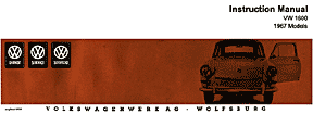 Instruction Book Cover - VW Type 3 - 1967