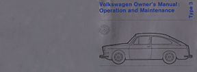 Instruction Book Cover - VW Type 3 - 1972
